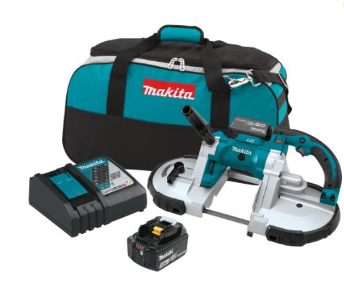 18V LXT Lithium-Ion Cordless Portable Band Saw Kit, var. spd., L.E.D. Light, bag (5.0Ah)