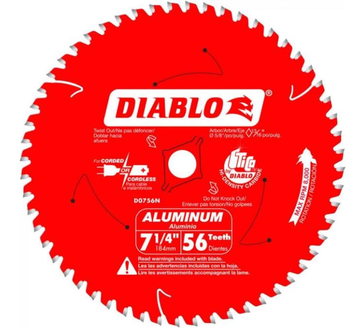 FD 7-1/4 x 56-Teeth Aluminum Cutting Saw Blade