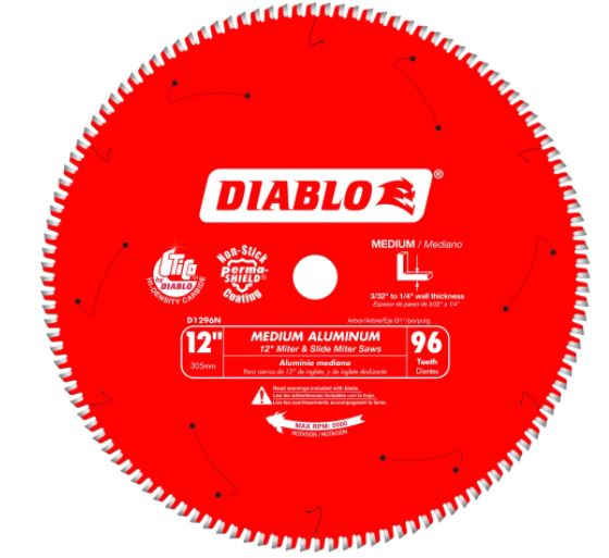 Hoja de sierra de aluminio mediana FD de 12 pulgadas x 96 dientes