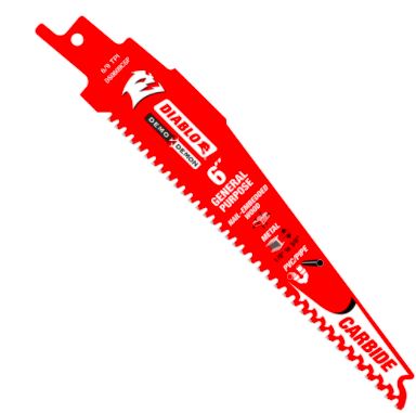 Hoja de sierra recíproca de carburo Demon Demo de 6 pulgadas y 9 dientes por pulgada, para uso general (paquete de 3)