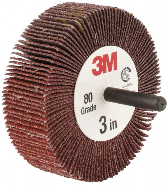 3M Flap Wheel 747D, 80 X-weight, Type 83, 3 in x 1 in x 1/4 in