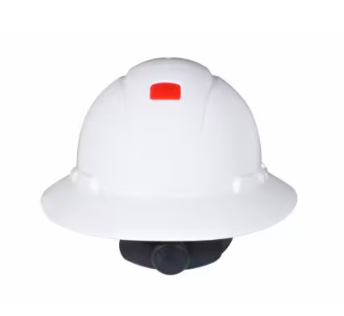 3M SecureFit Full Brim Hard Hat H-801SFV-UV, White, Vented, 4-Point Pressure Diffusion Ratchet Suspension, w/UVicator