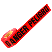 Cinta de barricada bilingüe de peligro de 3” x 1000'