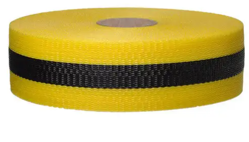 Yellow/Black Woven Barricade Tape 2″ (50 mm) x 200 ft