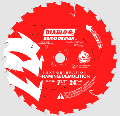 FD 7-1/4'' 24-Teeth Ultimate Framin/Demolition Saw Blade