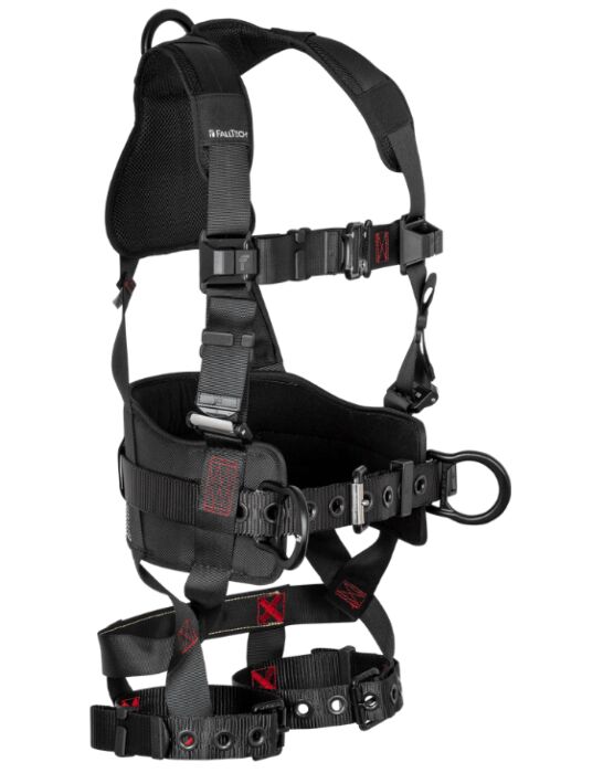 FT-Iron 3D Construction Belted Full Body Harness, Tongue Buckle Leg Adjustment Small/Medium