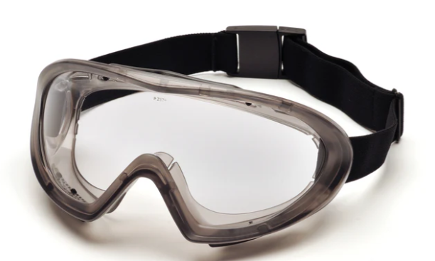 Pyramex Capstone Gray Direct/Indirect Goggle with Clear H2X Anti-Fog Lens