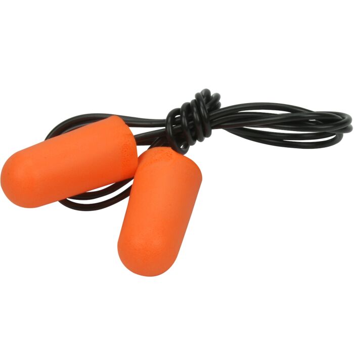 Tapones para los oídos desechables de espuma de poliuretano suave con cordón - NRR 32
