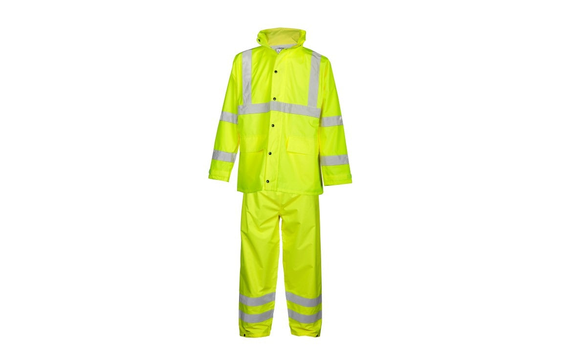 Economy Series Class 3 HiVis Rain Suit (pants AND hooded jacket) 4X/5X