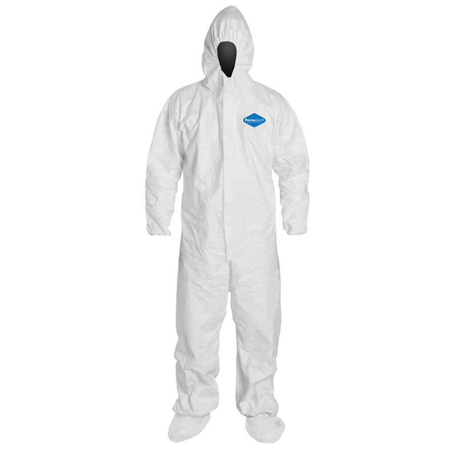 Overol de polipropileno microporoso Permagard, capucha y bota L