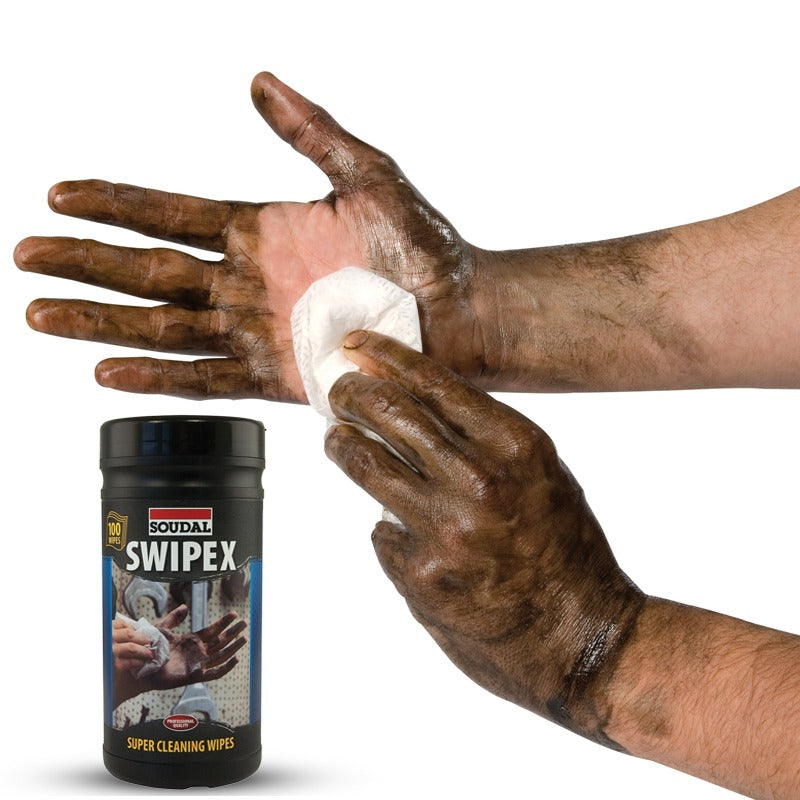 Toallitas limpiadoras de manos Soudal Swipeex (100 unidades) Limpia selladores y adhesivos