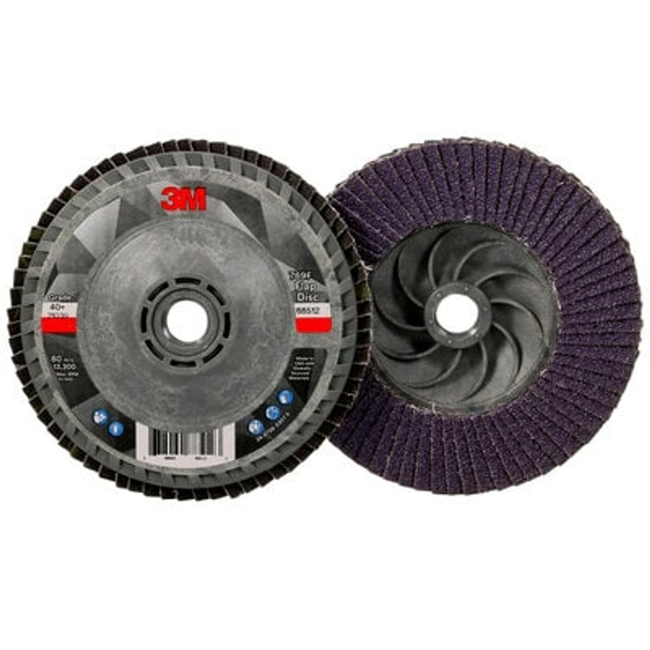 Flap Disc 769F, 40+, T27 Quick Change, 4-1/2 in x 5/8 in-11, 10 ea/Case