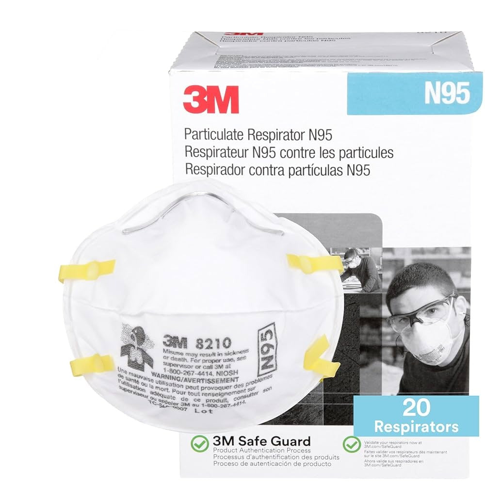 Particulate Respirator 8210, N95, W/O Valve (20/bx)