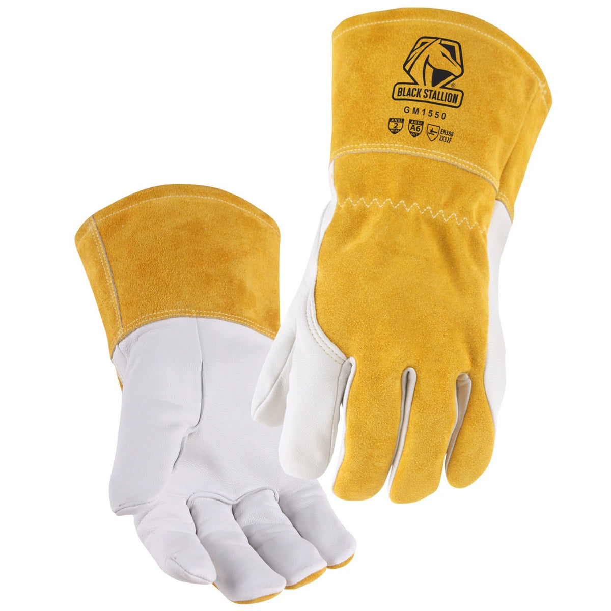 GUANTES DE SOLDADURA MIG RESISTENTES A CORTES DE PIEL DE CABRA A6, MEDIANO