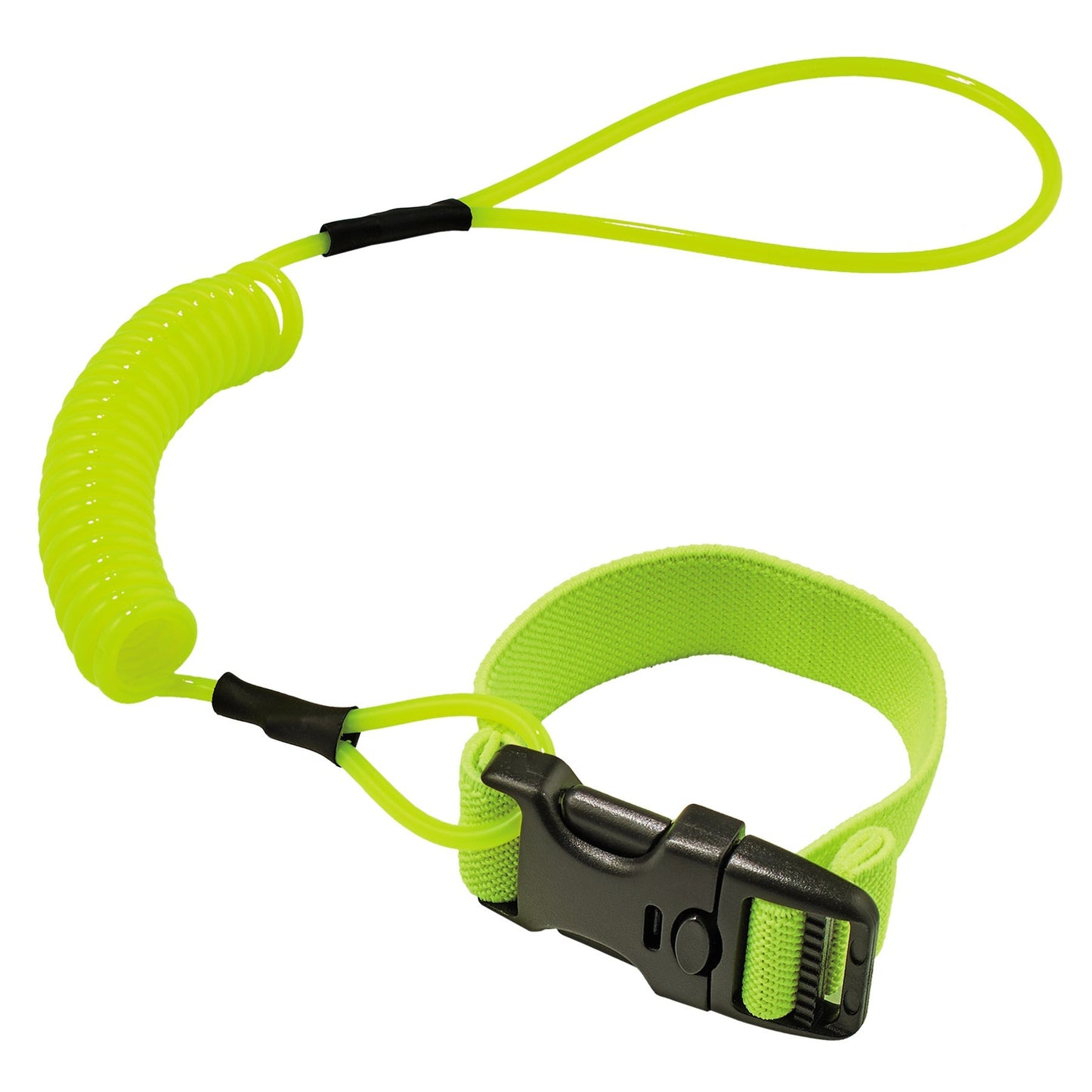 ERG Coil Hard Hat Lanyard w/Buckle, Lime