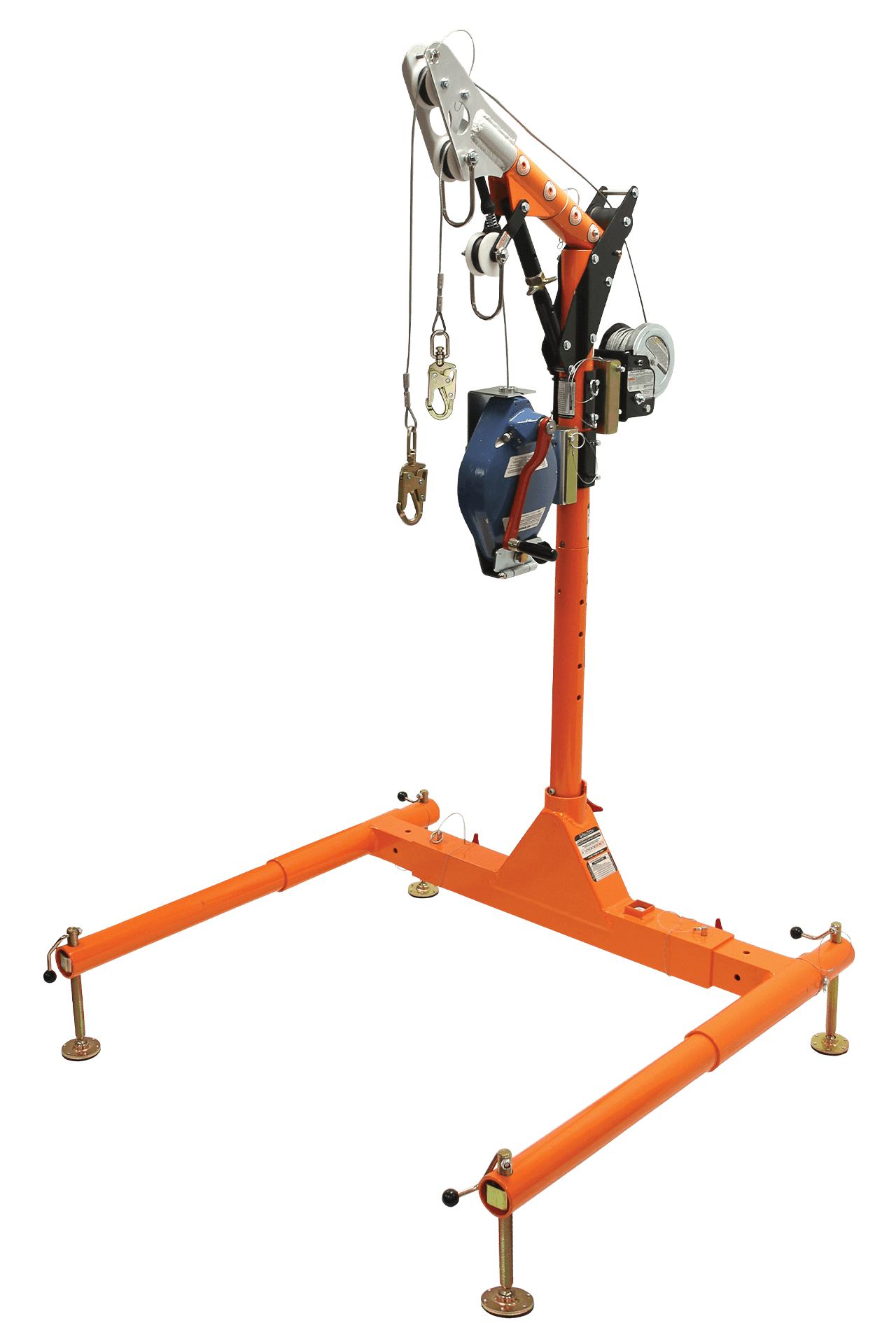 Sistema de pescante para espacios confinados de 5 piezas de 12" a 29" con cabrestante de 60' + SRL-R de 60'