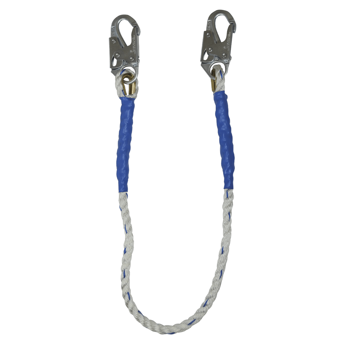 Cordón de sujeción Falltech de 90 cm, longitud fija, con ganchos de seguridad de acero