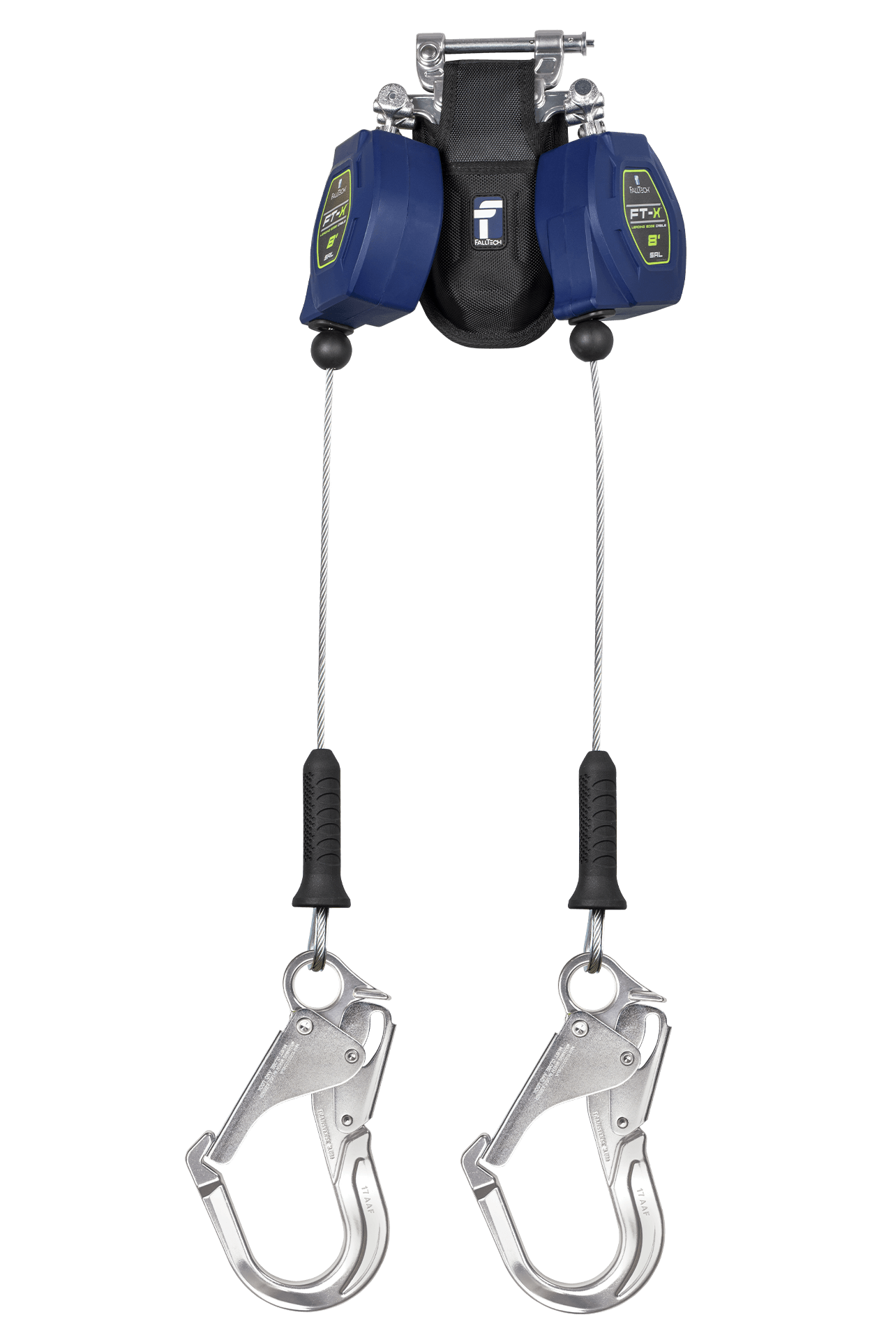 SRL-P personal de borde de ataque de 8' FT-X, clase 2, con dos patas y ganchos de refuerzo de aluminio