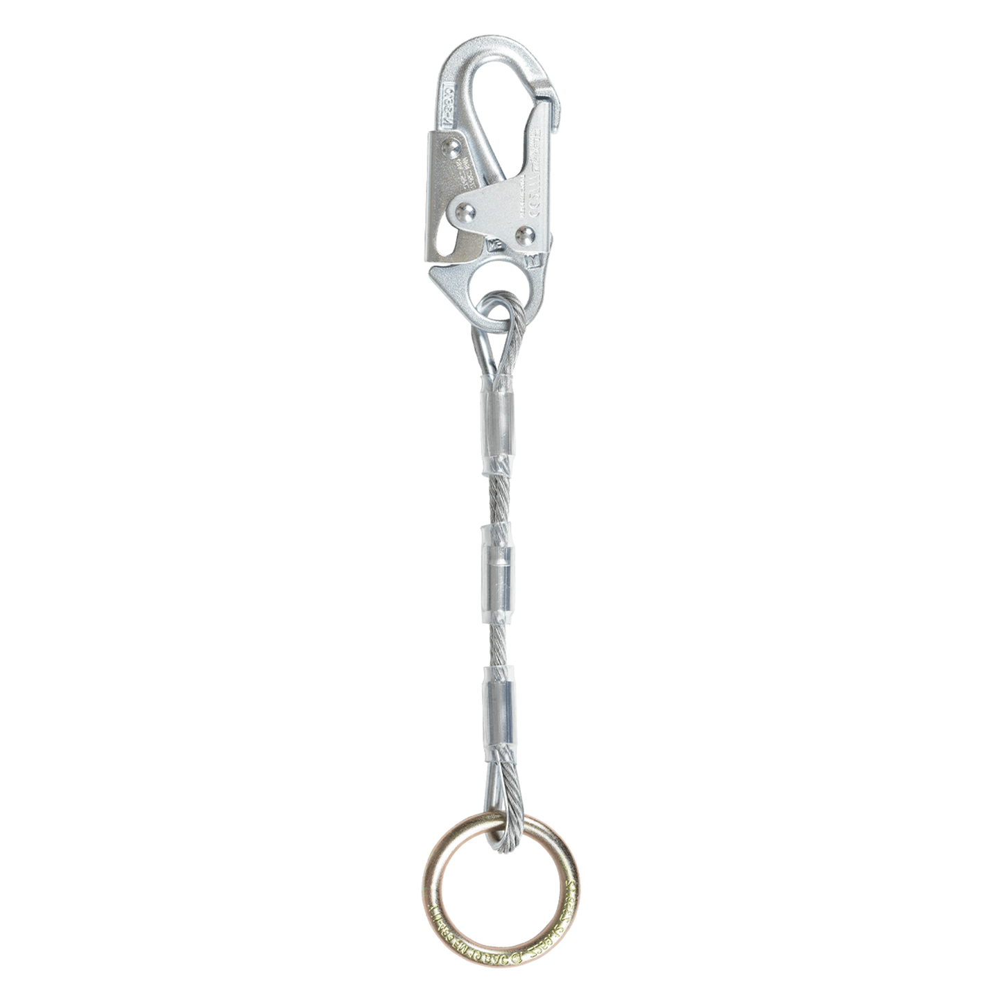 Extensor de anillo D dorsal con cable de 18" y gancho de seguridad de acero