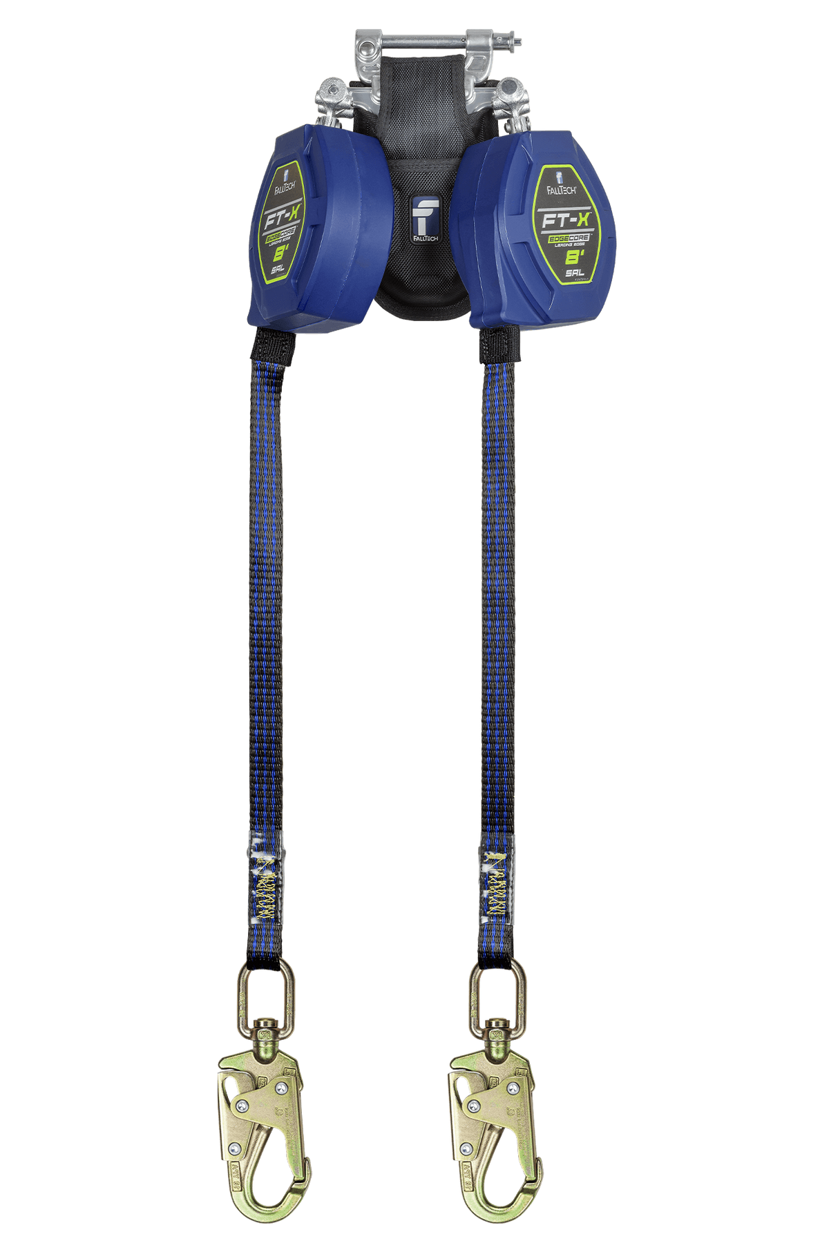 SRL personal de borde de ataque FT-X™ EdgeCore™ de 8', clase 2, de dos brazos con ganchos de seguridad de acero
