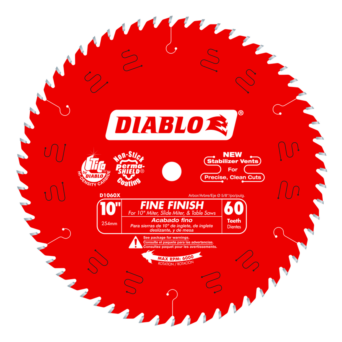 10 in. x 60 Tooth Fine Finish Saw Blade