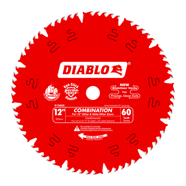 Hoja de sierra combinada de 12 pulgadas x 60 dientes