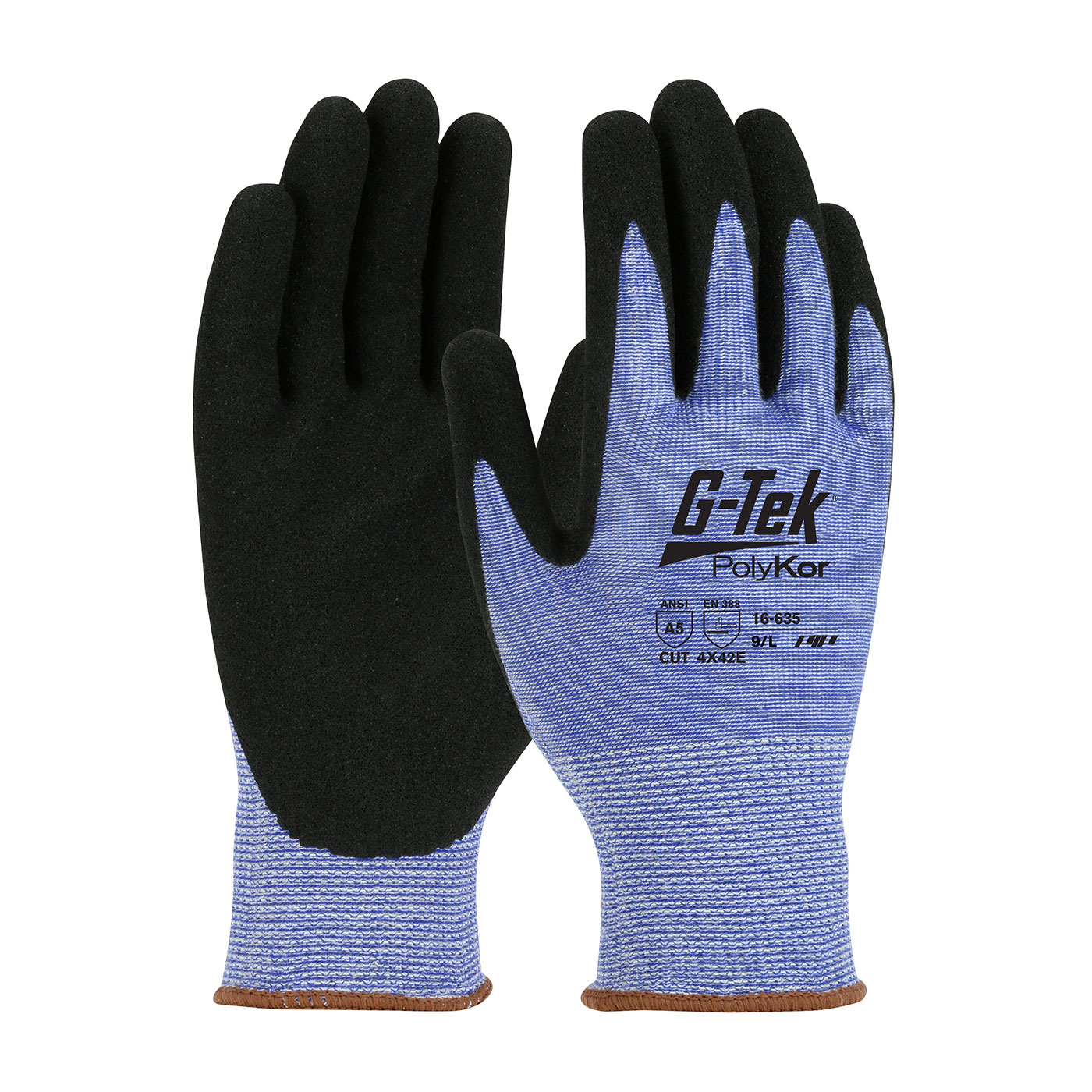 Seamless Knit PolyKor Blended Cut 5 Glove with Nitrile Coated MicroSurface Grip on Palm & Fingers; X-Large