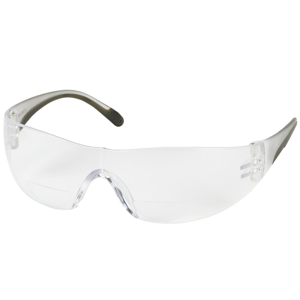 Gafas de seguridad sin montura con patillas y lentes transparentes y revestimiento antirayaduras - +1,50