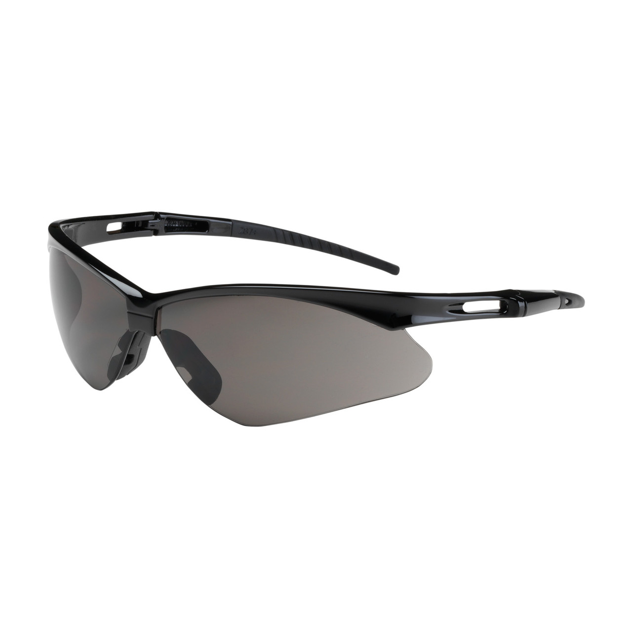 Gafas de seguridad semi al aire con marco negro, lentes gris claro y revestimiento antivaho 3Sixty