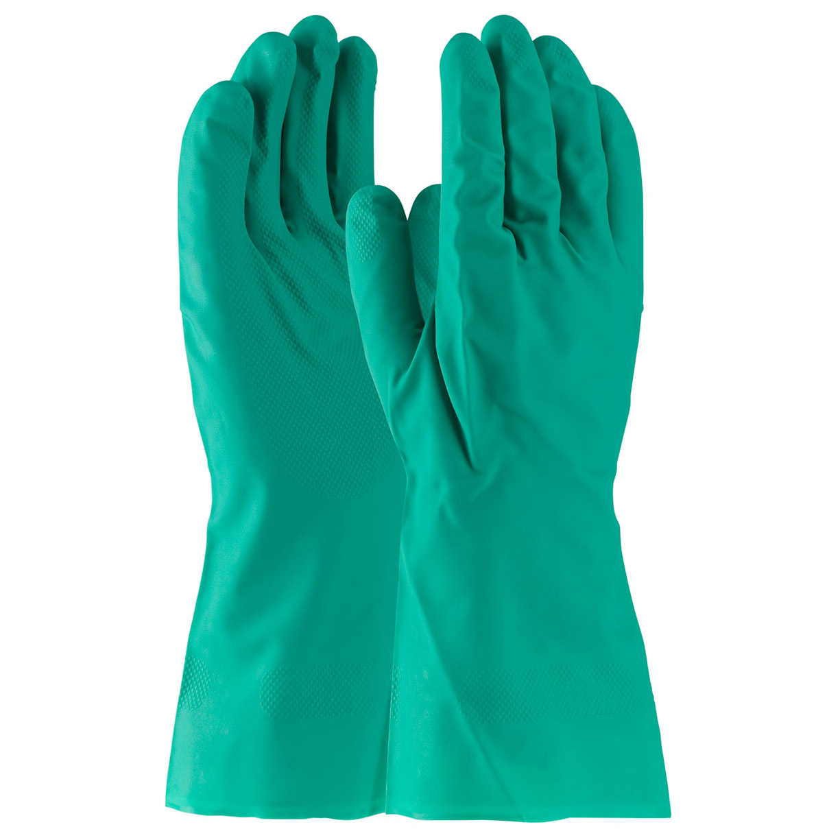 Guantes de nitrilo sin soporte, sin forro y con agarre de diamante en relieve - 11 milésimas de pulgada; paquete de 12; grandes