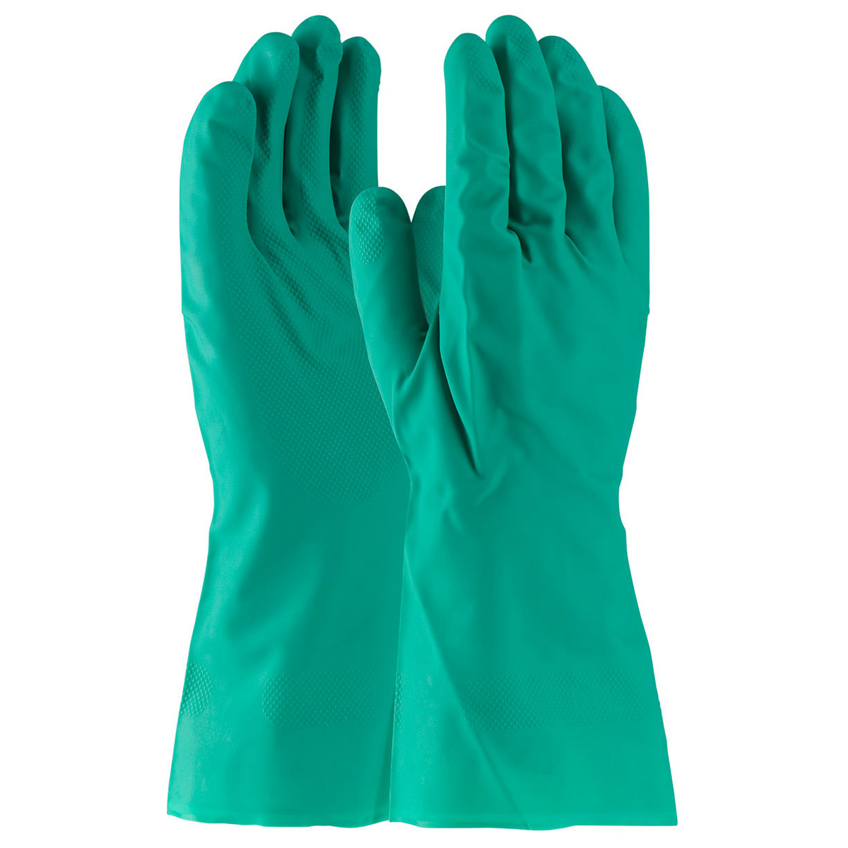 Guantes de nitrilo sin soporte, sin forro y con agarre de diamante en relieve - 11 milésimas de pulgada; paquete de 12; grandes