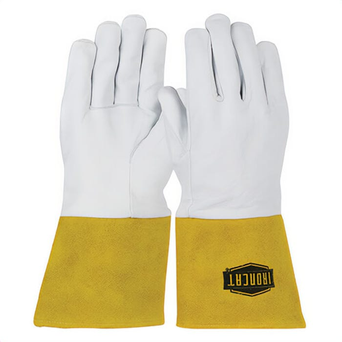 Ironcat Premium Top Grain Kidskin Leather Tig Glove with Kevlar Stitching- Split Leather Gauntlet Cuff; X-Large