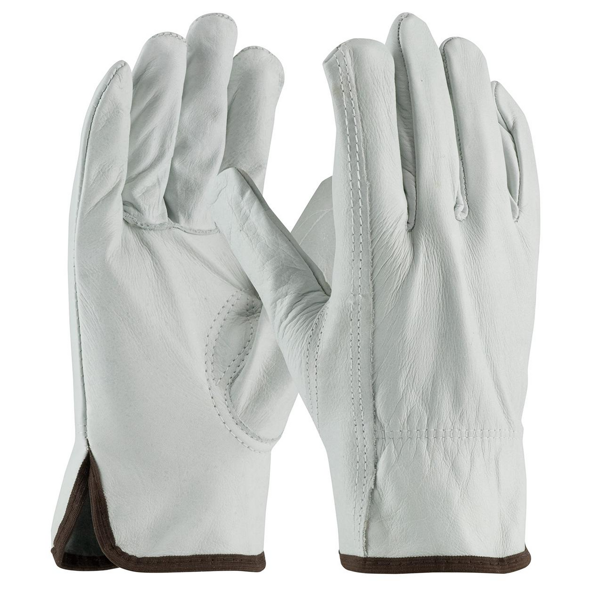 Guante de conductor de piel de vacuno de grano superior de calidad superior – Pulgar Keystone, mediano