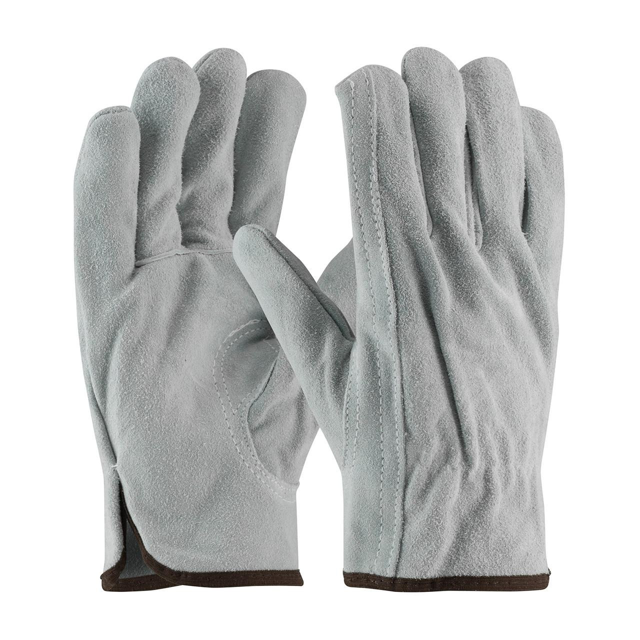 Premium Grade Split Cowhide Leather Drivers Glove - Keystone Thumb XL