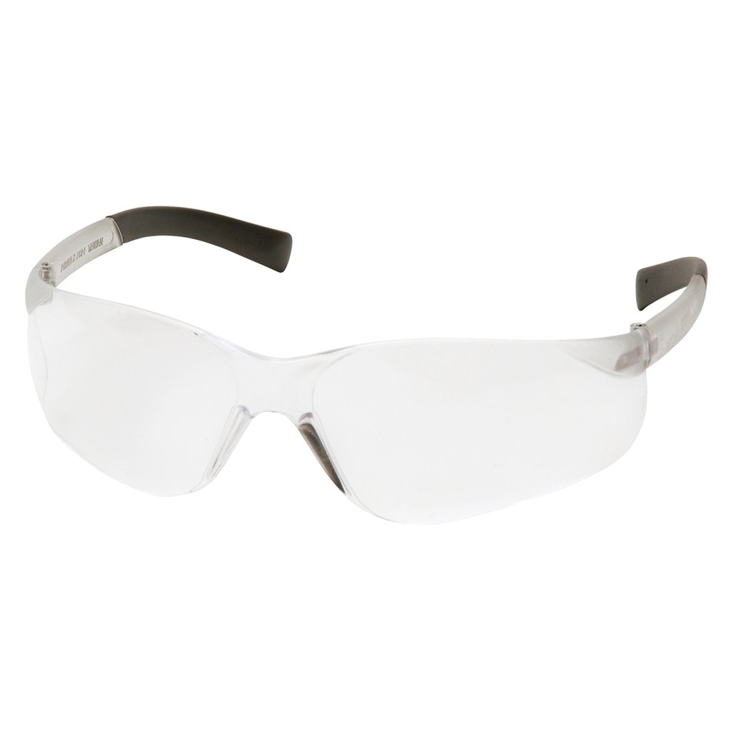 Mini Ztek, Frameless, Clear, Integrated nosepiece. Soft, non-slip rubber temple tips provide non-binding fit.