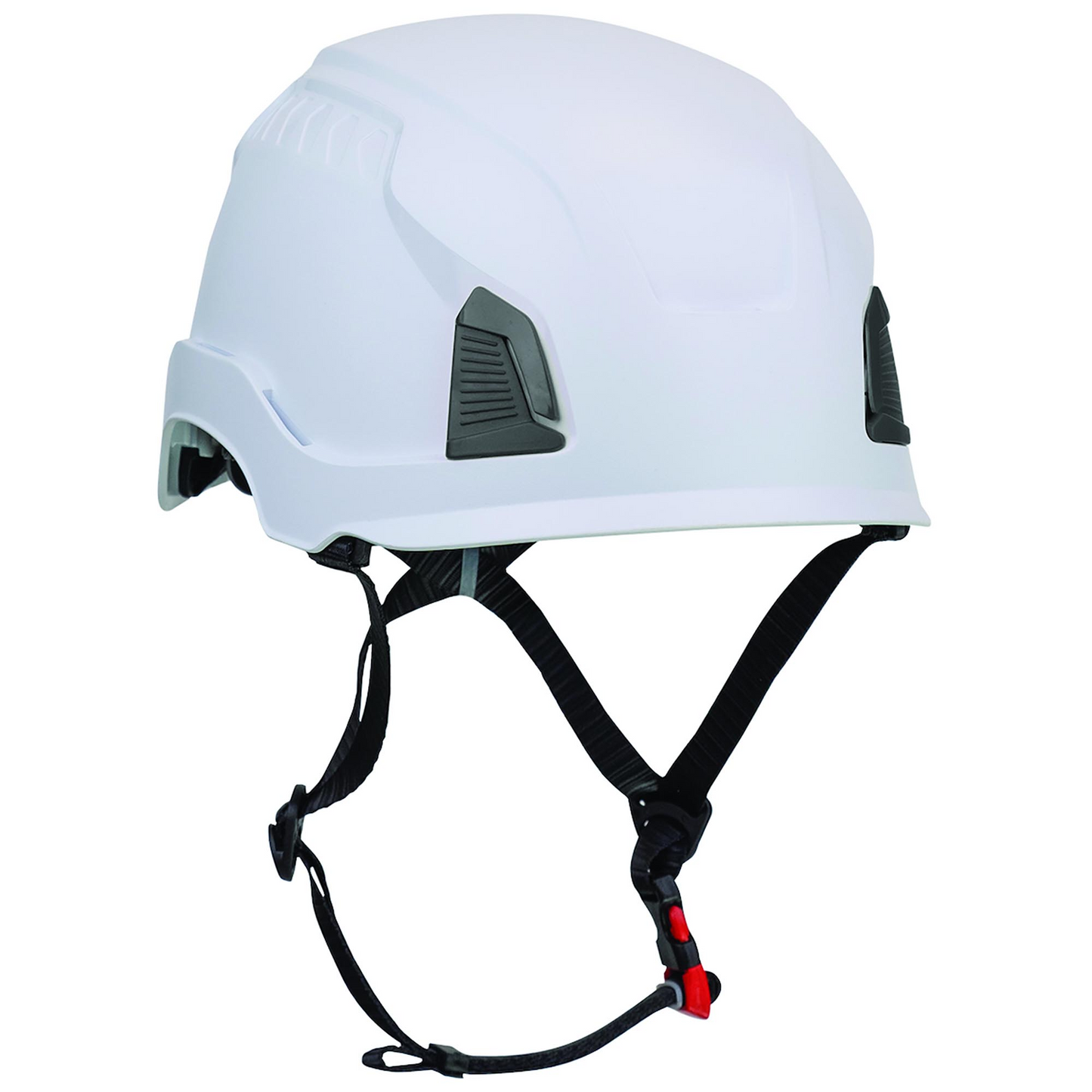 Casco de escalada industrial sin ventilación, color blanco, modelo Traverse, tipo II