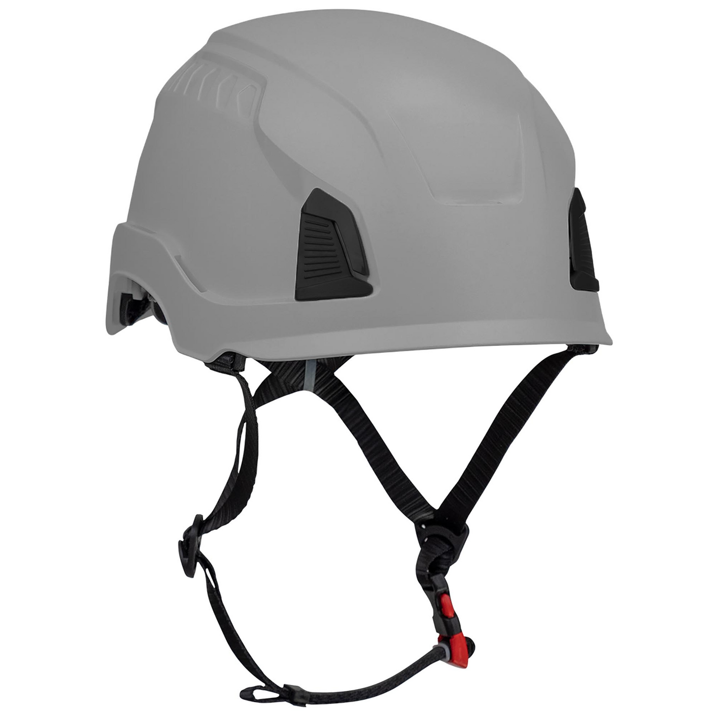 Casco de escalada industrial sin ventilación, gris, modelo Traverse, tipo II
