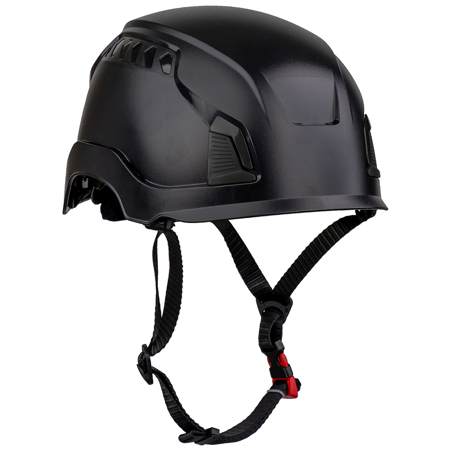Casco de escalada industrial sin ventilación, modelo Traverse, sin Mips, color negro, tipo II