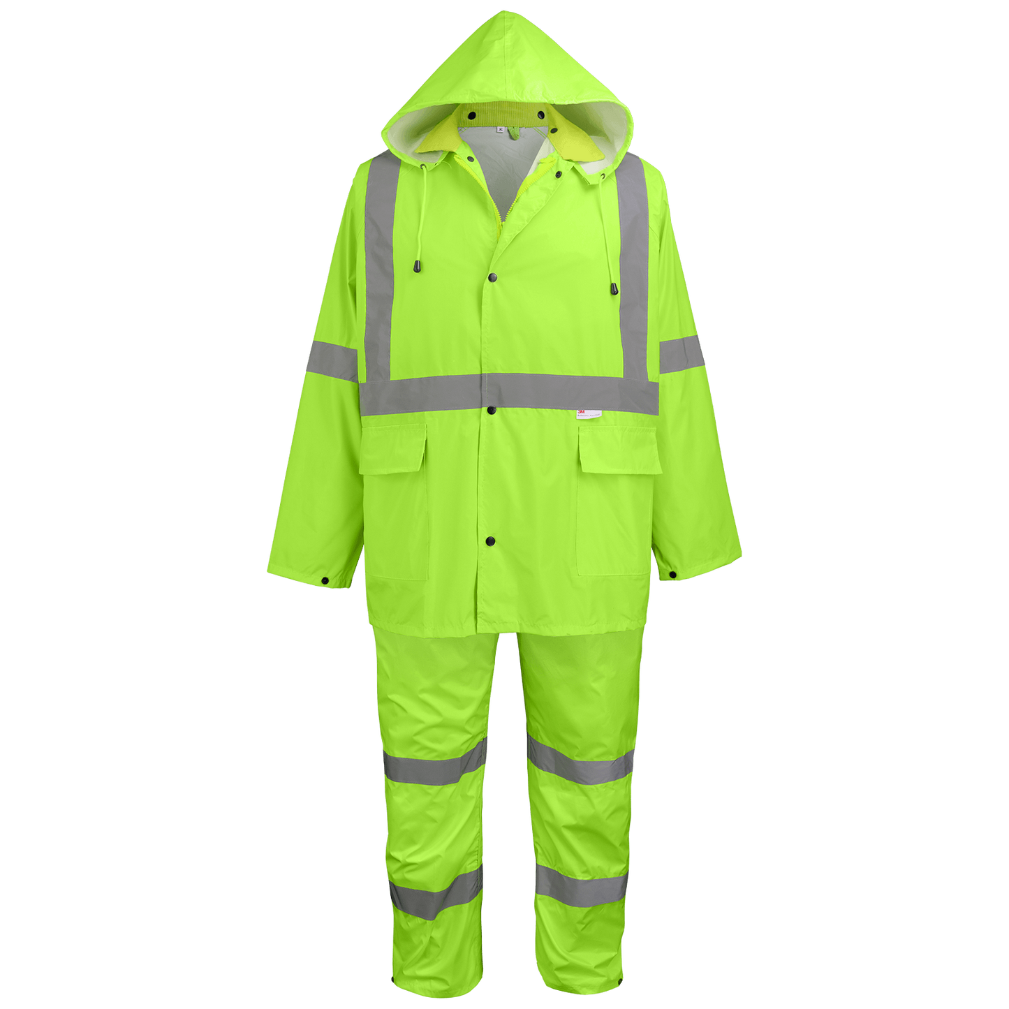Traje impermeable de alta visibilidad FrogWear HV de tres piezas - GLO-8000, talla pequeña