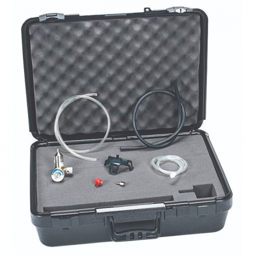 Kit de calibración, regulador (0,25 LPM), tapa de tubo de 30', conexiones de desconexión rápida, tapón cero, gris