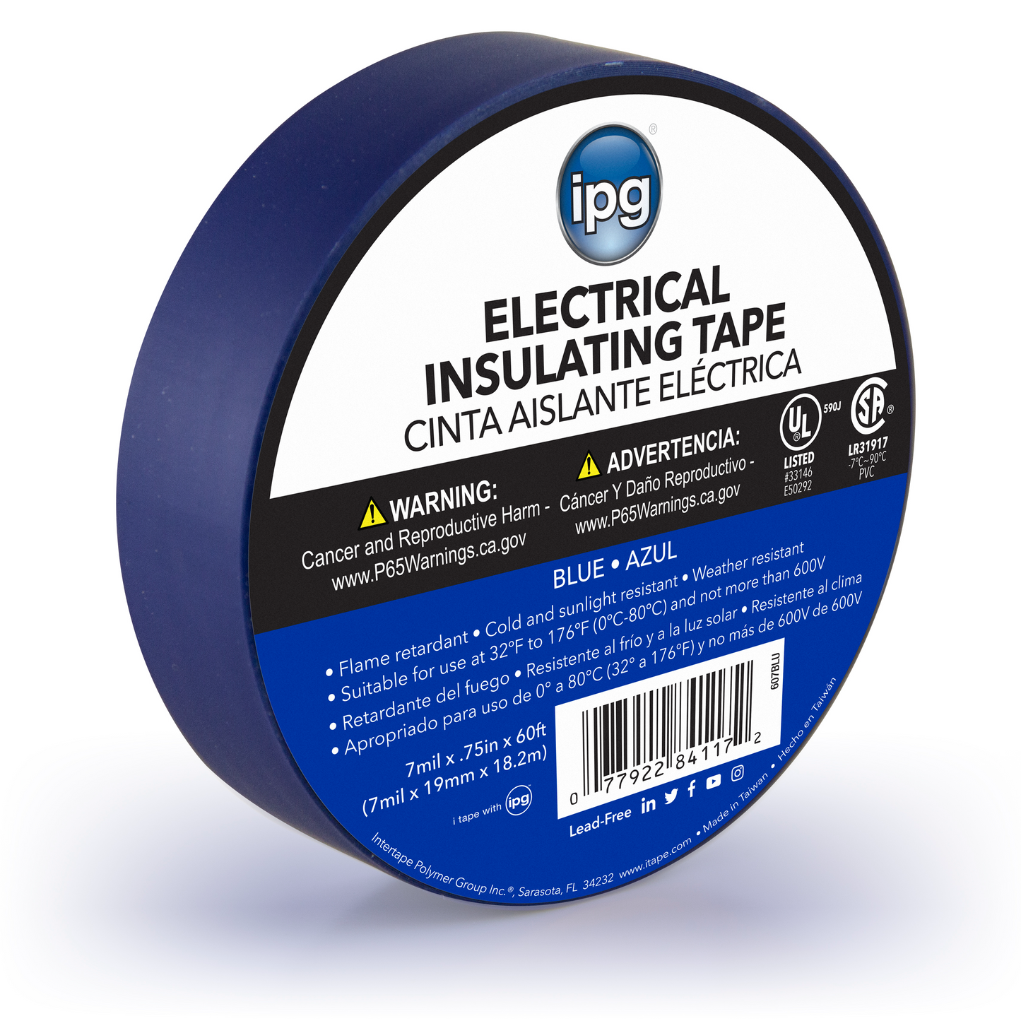 3/4" x 60 electrical tape BLUE