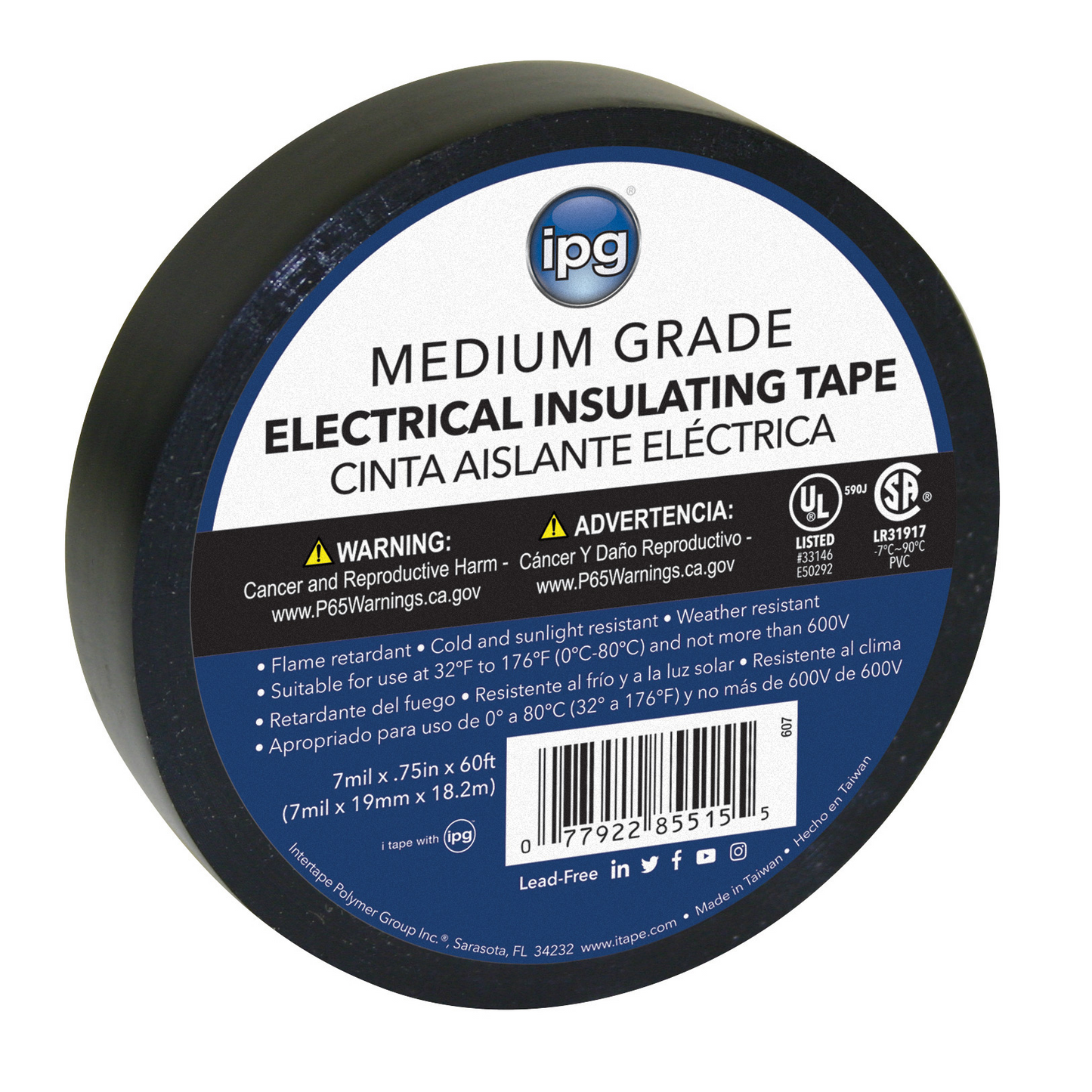 3/4" x 60 electrical tape BLACK