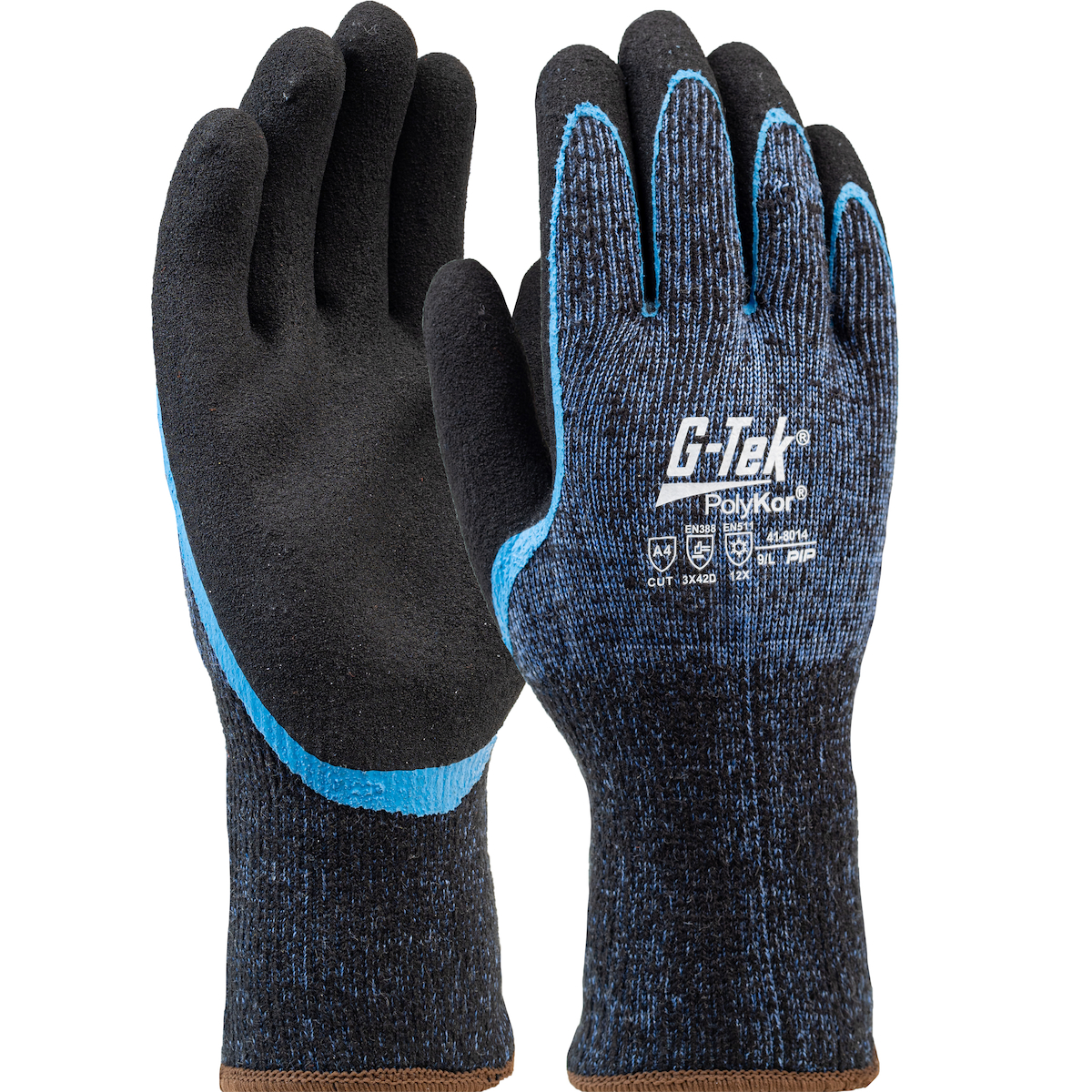 Seamless Knit Single-Layer PolyKor®/ Acrylic Blend Glove with Double-Dip Latex MicroSurface Grip on Palm & Fingers; Large