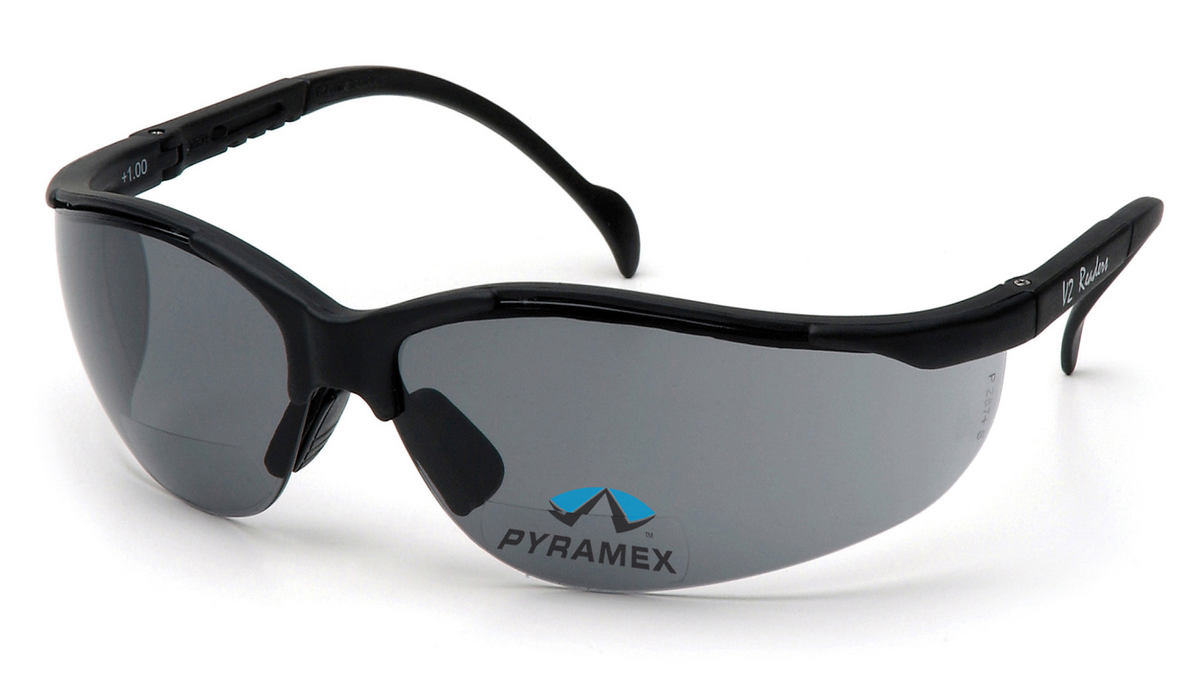 Gray Venture II Reader Safety Glasses, 2.5
