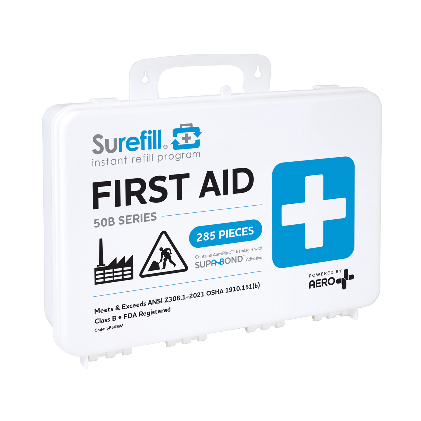 SUREFILL 50 ANSI 2021 B First Aid Kit – Weatherproof Plastic Case