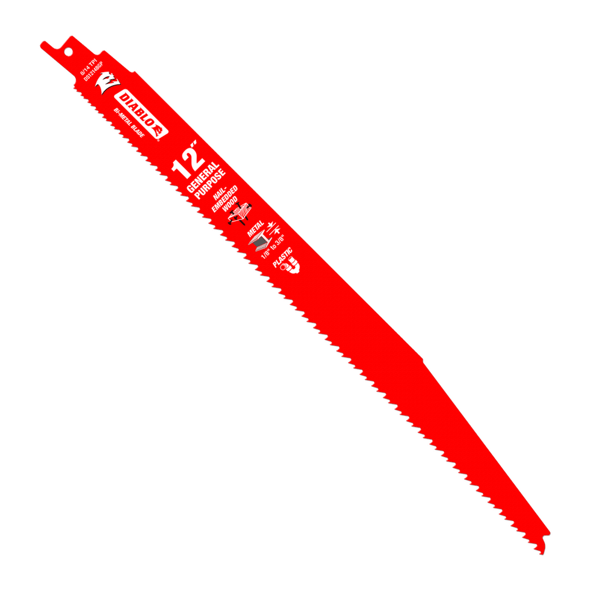 12" 8/14TPI Bi-Metal Reciprocating Saw Blades for General Purpose Cuts (25-pk)