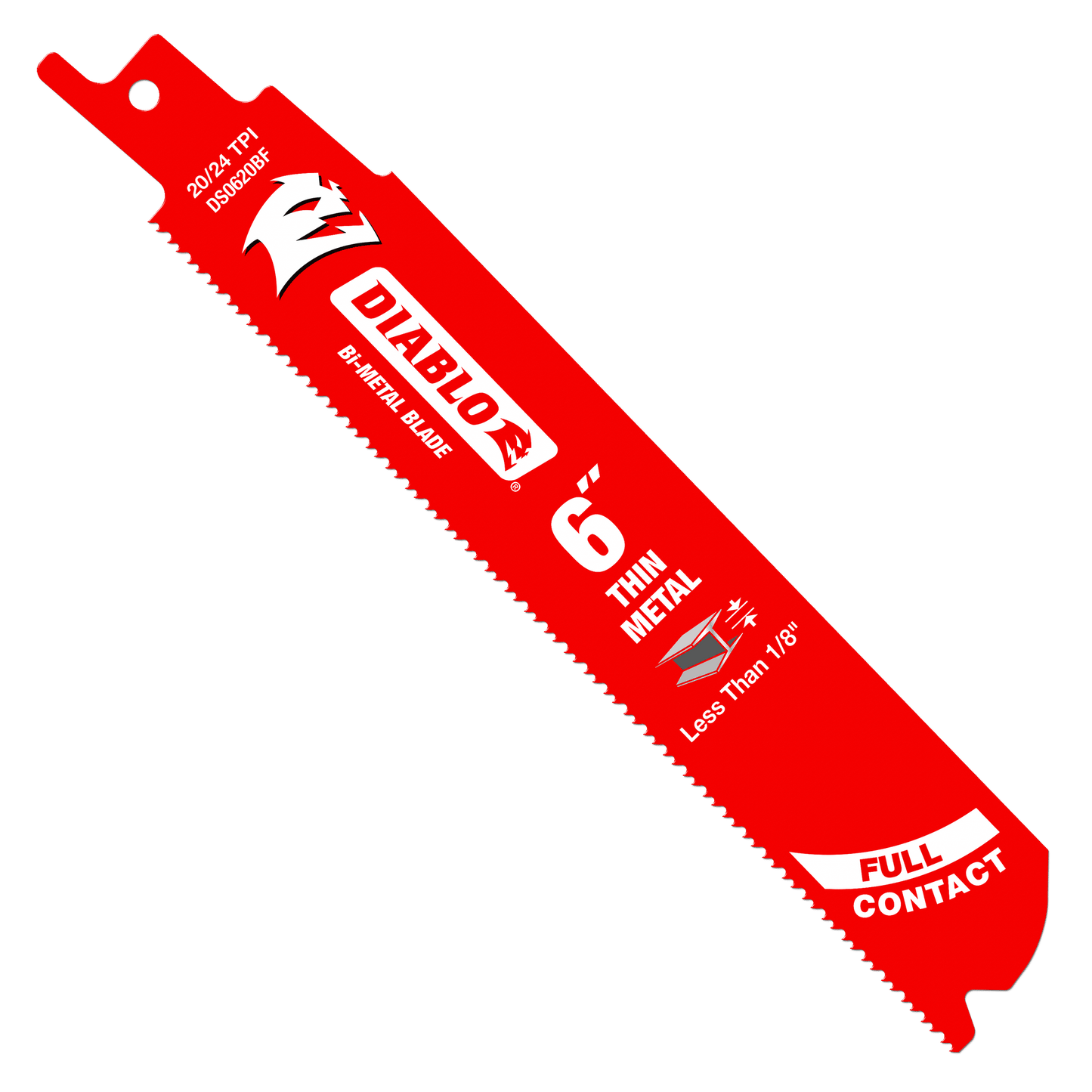 6" 20/24 TPI Bi-Metal Reciprocating Saw Blade for Thin Metal