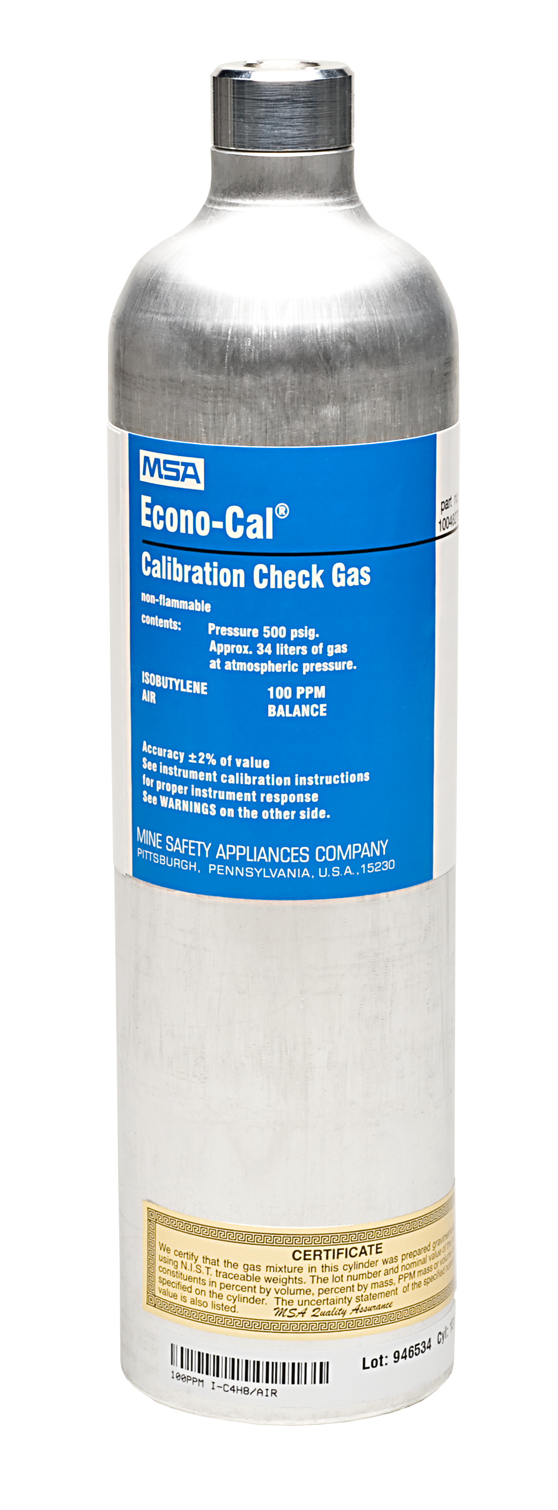 GAS, 34L, SIR MIX, 100 PPM ISOBUTYLENE