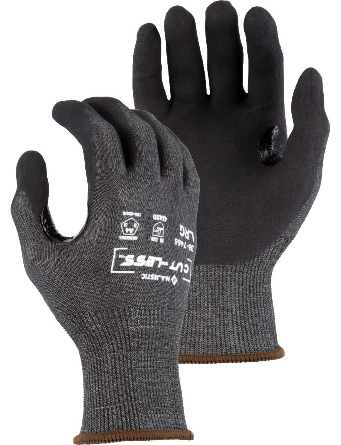 Cut-Less Korplex Glove with Foam Nitrile Palm, 18g, ANSI A4 | Majestic Glove Small