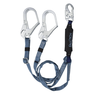 6' ViewPack® Adjustable Energy Absorbing Lanyard, Double-leg with Steel Connectors